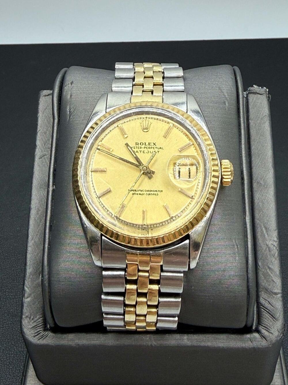 Rolex Datejust 1601 36mm Two Tone Fluted Bezel Champagne Dial 1964 SPB-JB 369496